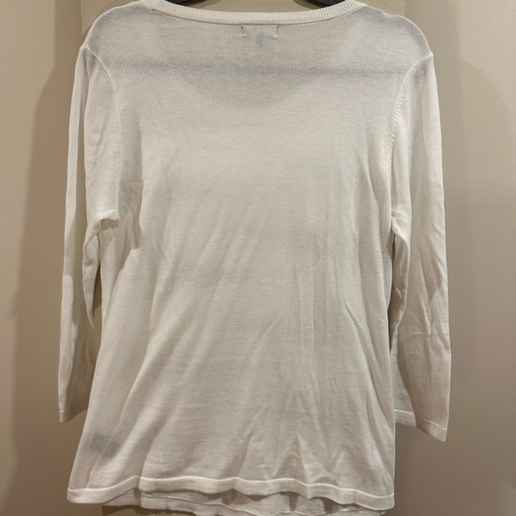 Vince Camuto Cream Ruffled 3/4 Sleeve Blouse - Picture 3 of 3